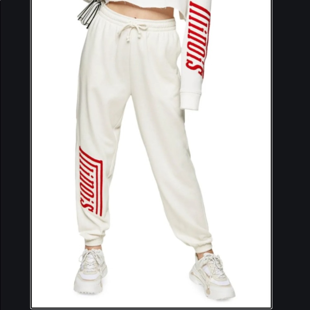 Topshop Illinois slogan joggers